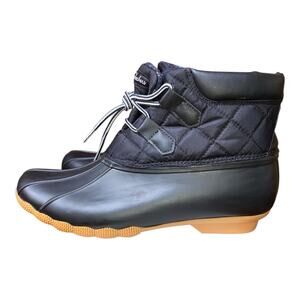 SKECHERS Hampshire Ridge Mid Quilted Lace Up Duck Boot Women’s 11 Black 44395